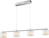 LED Hanglamp - Trion Alignary - 24W - Warm Wit 3000K - 4-lichts - Dimbaar - Rechthoek - Mat Nikkel - Aluminium - BES LED