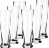 6x Speciaal bierglazen/weisner glazen transparant 300 ml Mainz - Bierglas Weisner