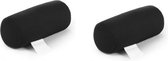 2x Reis kussens zwart 21 cm- nek kussens