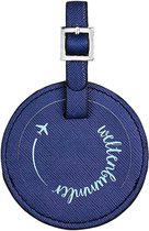 Moses Kofferlabel Wanderlust 7 Cm Blauw