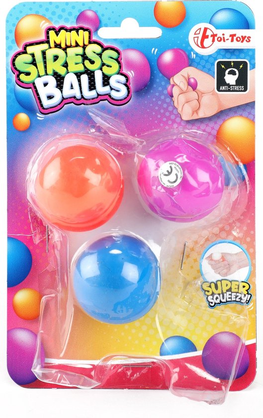 Toi-toys Mini- balles Mini stress 3 pièces à 5 Cm