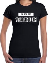 Ik ben die vriendin tekst t-shirt zwart dames XS