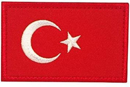 Turkse Vlag Borduurpatch – Strijkbaar Of Naaibaar, 8,6 X 5,6 Cm, Hittebestendige Lijm, Wasbaar En Duurzaam