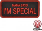 Mama says i'm special Red militaire PVC patch embleem met klittenband