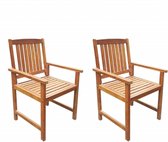 Tuinstoelen 2st massief acaciahout bruin