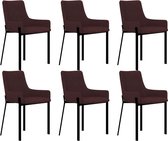 Eetkamerstoelen 6 st stof wijnrood