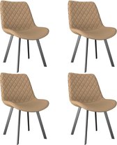 Eetkamerstoelen 4 st kunstleer créme