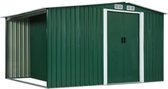 Tuinschuur met schuifdeuren 329,5x131x178 cm staal groen