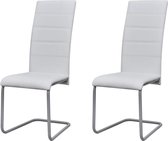 Eetkamerstoelen 2 st kunstleer wit