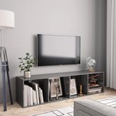 Boekenkast/tv-meubel 143x30x36 cm hoogglans grijs