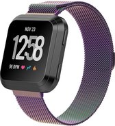 Shop4 - Fitbit Versa Lite Bandje - Small Metaal Meerkleurig