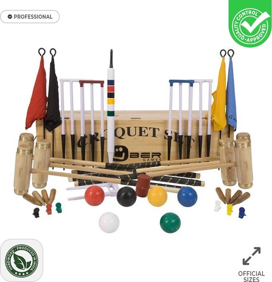 Familie Croquet Spel - 4 Spelers - Hardhout - Designed in England - Pr