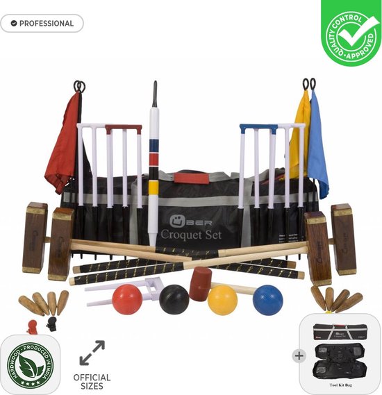 Croquet Professional 16mm Officieel met Luxe Toolkit Tas Top