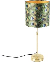 QAZQA parte - Lampe de table avec abat-jour - 1 lumière - H 740 mm - Multicolore