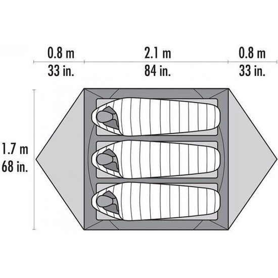 MSR Mutha Hubba NX V2 Tunneltent - 3 persoons - Groen - 2019 van MSR — afbeelding 5