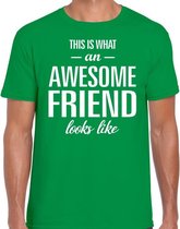 Awesome friend cadeau t-shirt groen heren M