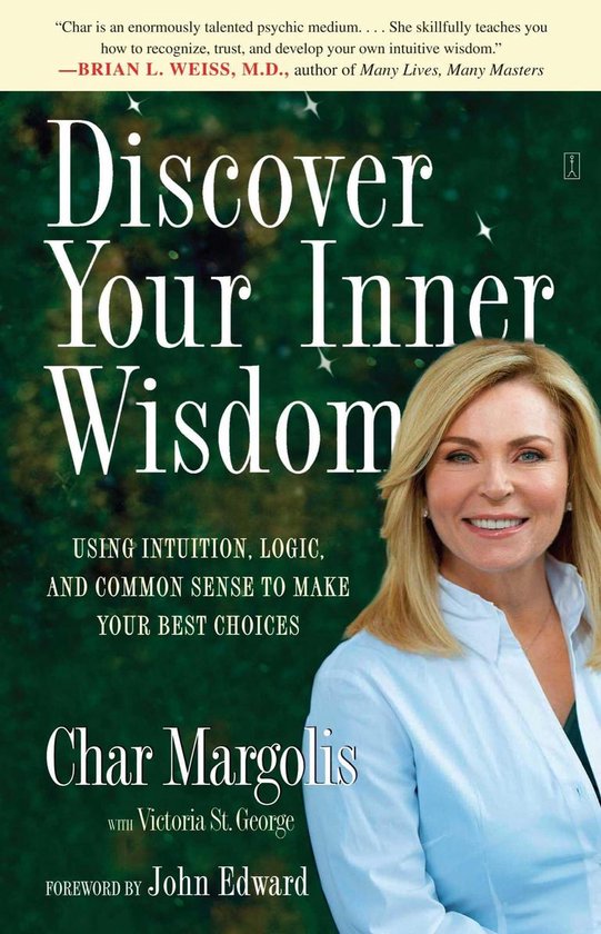 Boek 'Discover Your Inner Wisdom' van Char Margolis, met een foto van de auteur.