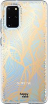 HappyCase Samsung S20 Plus Hoesje Flexibel TPU Golden Leaves Print