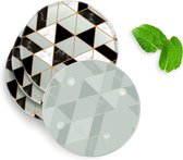 4 Luxe Glazen Onderzetters - Design It's marbelous - Rond