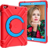 iPad 9.7 (2017/2018) hoes - Rotating Heavy Duty Stand Case - Rood/Licht Blauw