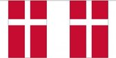 2x Buiten vlaggenlijn Denemarken 3 meter - Deense vlag - Supporter feestartikelen - Landen decoratie en versieringen
