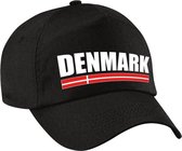 Denmark supporters pet zwart voor jongens en meisjes - kinderpetten - Denemarken landen baseball cap - supporter accessoire