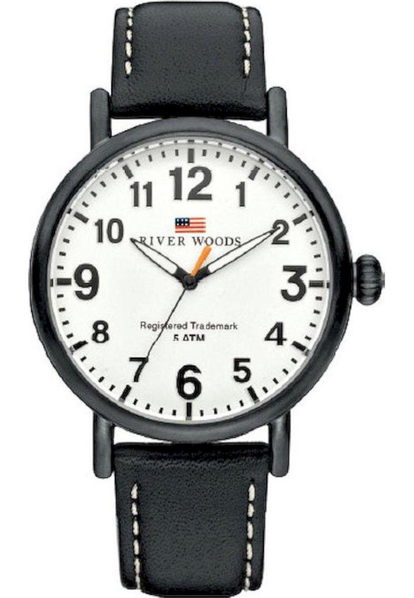 River Woods Sacramento RW420008 Horloge - Leer - Zwart - Ø 42 mm