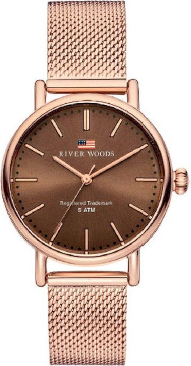 River Woods Oswego RW340018 Horloge - Staal - Rosékleurig - Ø 34 mm