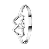 Lucardi Meisjes Kinder ring met plating - Hart - Cadeau - Echt Zilver - Zilverkleurig