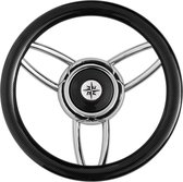 Savoretti Ibiza RVS Stuurwiel met zwarte carbon Rand Ø 350 mm