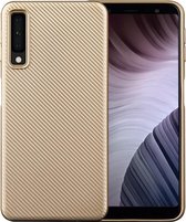 Samsung A7 2018 - Carbon goud TPU hoesje | Samsung Galaxy A7 (2018) case | Hardcase backcover zwart