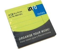 Info sticky notes - Brilliant - 80 vel - 75x75mm - gelinieerd - groen - IN-5654-33-L