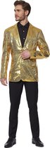 Suitmeister - Sequins Gold - Heren Carnavals Jasje Goud  - Maat XL