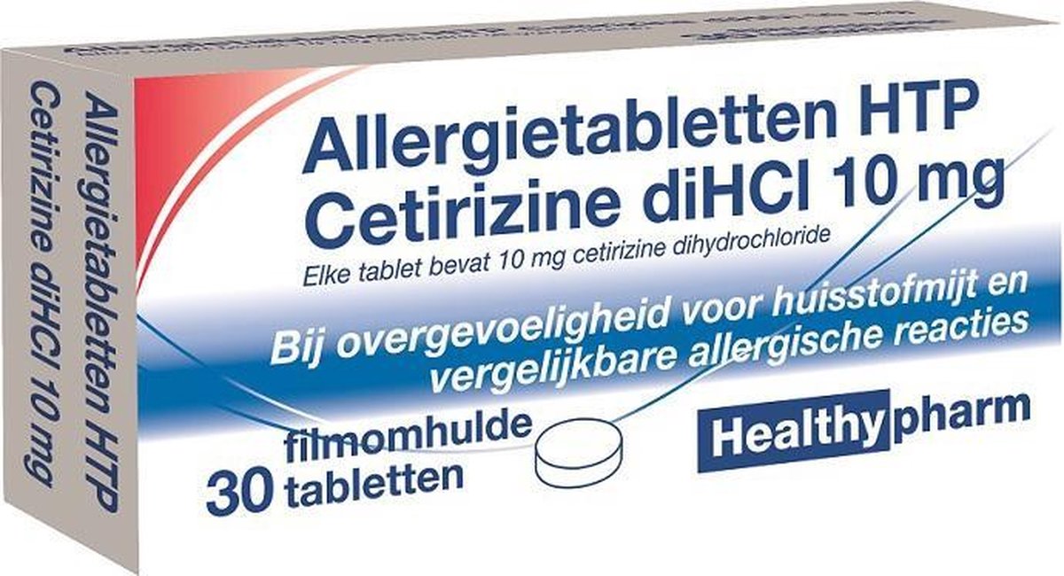 Healthypharm Allergietabletten HTP Cetirizine diHCI 10 mg - 30 tabletten - Healthypharm