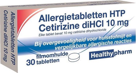 Healthypharm Allergietabletten HTP Cetirizine diHCI 10 mg - 30 tabletten - Healthypharm