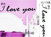 3D Sticker Decoratie Romantisch Liefde Liefdevol Paar Slaapkamer Art Mural Woonkamer Vinyl Carving Muurtattoo Sticker voor Huisdecoratie - LOVE45 / Large