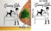 3D Sticker Decoratie Petshop Verzorgingsalon Muursticker Hond in bad nemen Afneembaar Vinyl Art Kat Decals Home Decor - Salon4 / Large