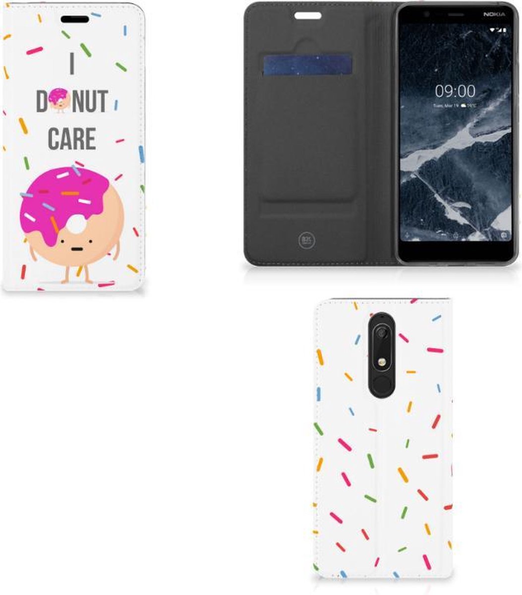 Nokia 5.1 (2018) Flip Style Cover Donut Roze