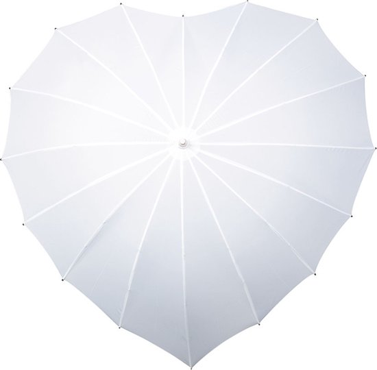 Impliva - Hartvormige Paraplu - UV-Bescherming - Ø 84 cm - Wit
