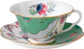 WEDGWOOD - Butterfly Bloom - Kop en Schotel groen