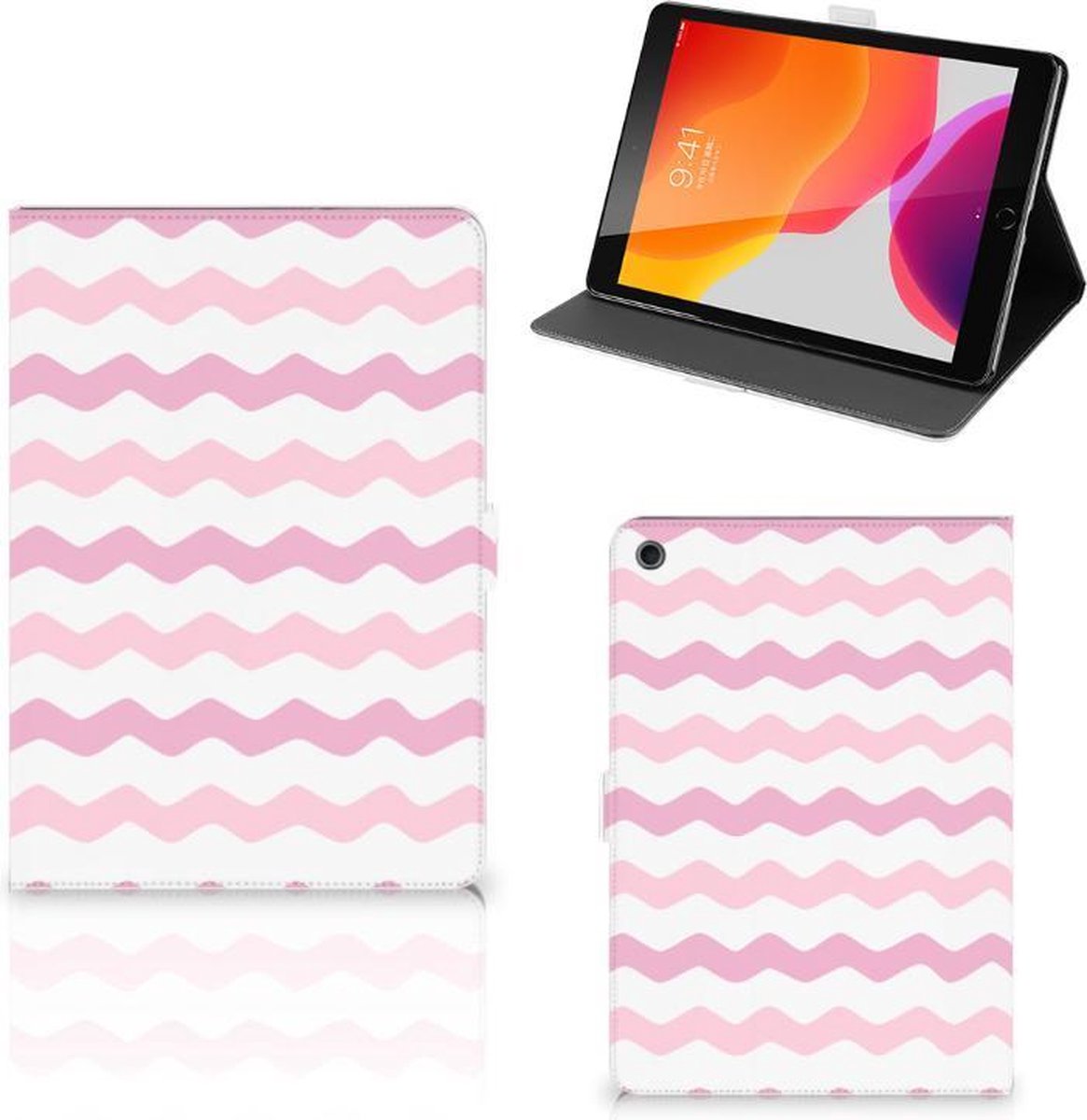iPad 10.2 2019 | iPad 10.2 2020 | 10.2 2021 Tablet Hoes Waves Roze