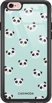 iPhone 6/6s hoesje glass - Panda print | Apple iPhone 6/6s case | Hardcase backcover zwart