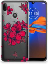 Back Case Motorola Moto E6 Plus TPU Siliconen Hoesje Blossom Rood