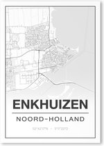 Poster/plattegrond ENKHUIZEN - 30x40cm