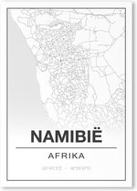 Poster/plattegrond NAMIBIE - 30x40cm
