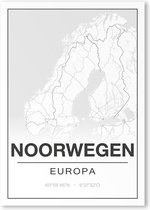 Poster/plattegrond NOORWEGEN - A4