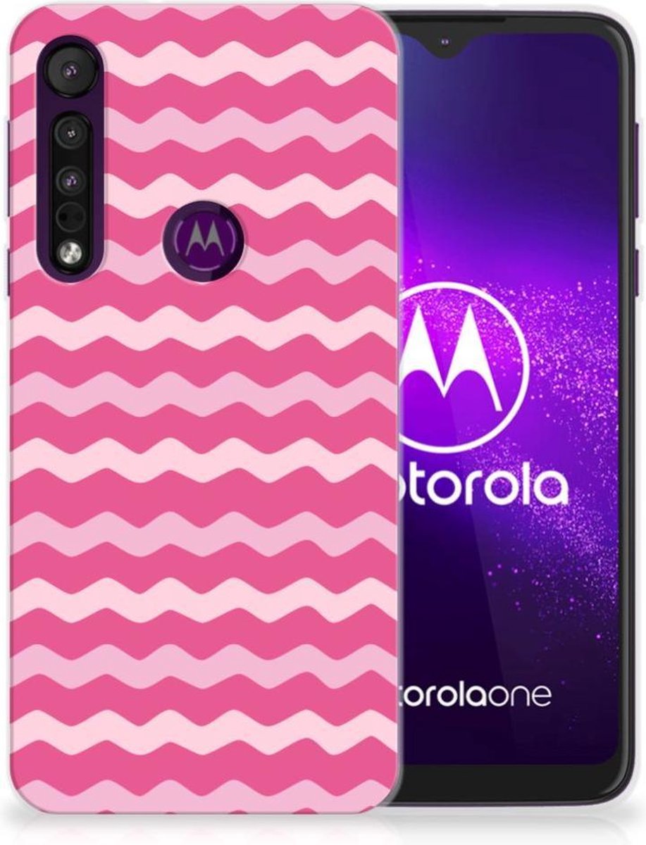 Motorola One Macro TPU bumper Waves Pink