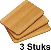 3 STUKS FSC® Beuken Houten Ontbijtborden / Snijplanken SET | Ontbijtplankje / Serveerplank | Snij Planken Set | Afm. 23 x 15 x 1 Cm. |  SET van 3 STUKS