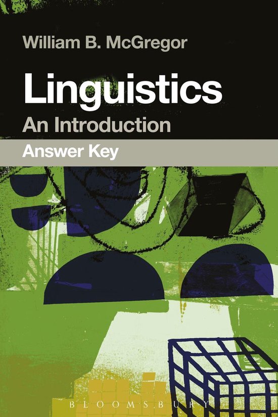 Couverture du livre 'Linguistics: An Introduction Answer Key' par William B. McGregor, avec des motifs abstraits verts et bleus.