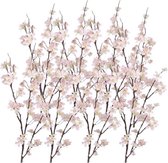 8x Stuks roze appelbloesem kunstbloem/tak met 57 bloemetjes 84 cm - Nepbloemen - Kunstbloemen
